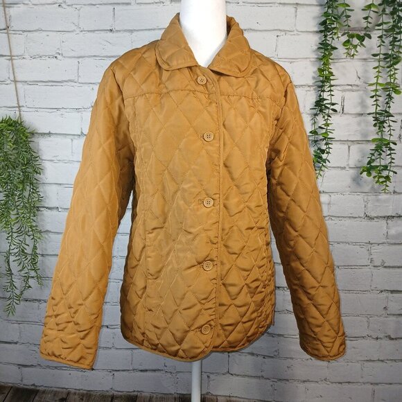 WOMENS JORDAN BLUE LABEL CAMEL COLOR QUILTED JACKET, SIZE SMALL, LIKE NEW - Picture 1 of 6